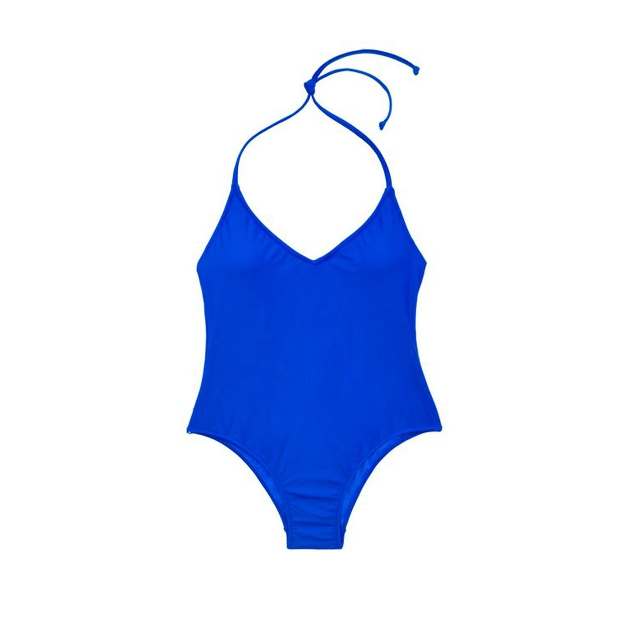 Samia - Traje De Baño Escotado Con Pinza Azul Xl