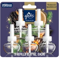 Recambios Para Ambientador Glade Plugins, Brasas Y Madera De Sándalo, 5 X 20 Ml