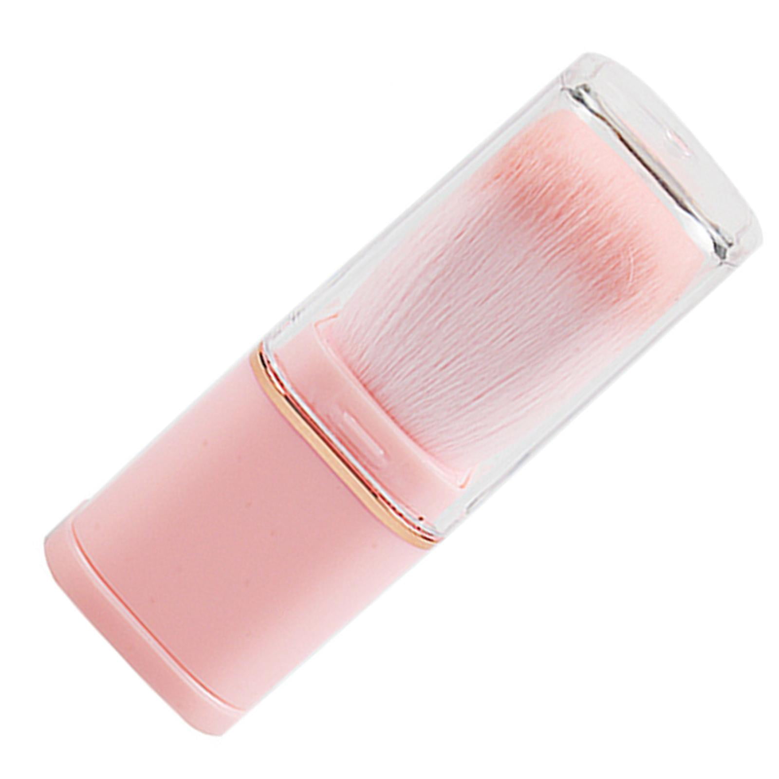 Ioensy - Brocha De Maquillaje Retráctil Portátil Con Cubierta Para Rubor En Polvo Suelto Rosa
