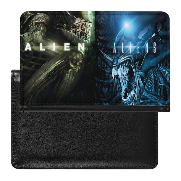 Alien Porta Pasaporte y Cartera de Viaje Premium de Cuero PU, Funda de Pasaporte Bloqueo RFID con Ranuras para Tarjetas de Crédito, Estuche para Libro de Pasaporte para Familia 10cm × 15cm