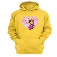 Genérico - Polerón Canguro Elsa Y Anna Amarillo Talla Xl Unisex