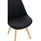 thumbnail image 2 of Silla Para Comedor Tulip Tapiz Lino Base Madera - Negro, 2 of 3