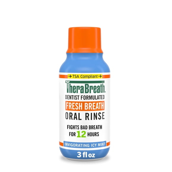 Enjuague Bucal TheraBreath Icy Mint 89ml Viaje TSA