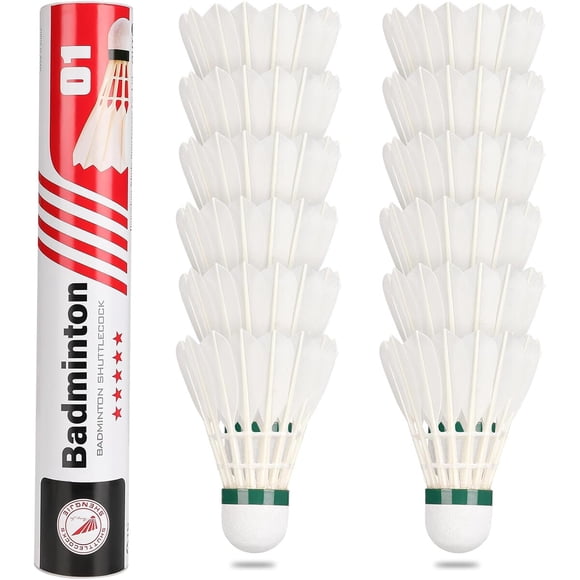 Goose Feather Badminton Shuttlecocks Birdies, 12 Pack Hight