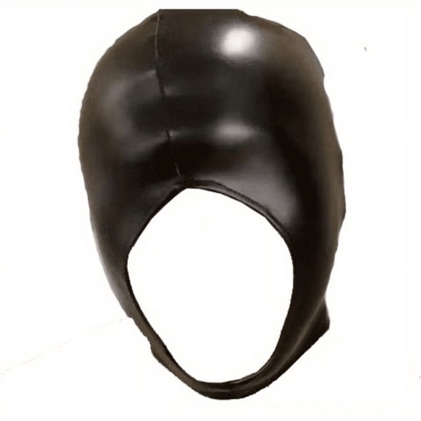 Cosplay and Sex Toy Head Cover Mask - PU Leather Eye Mask with Show Nose and Mouth - Perfect for Men and Women