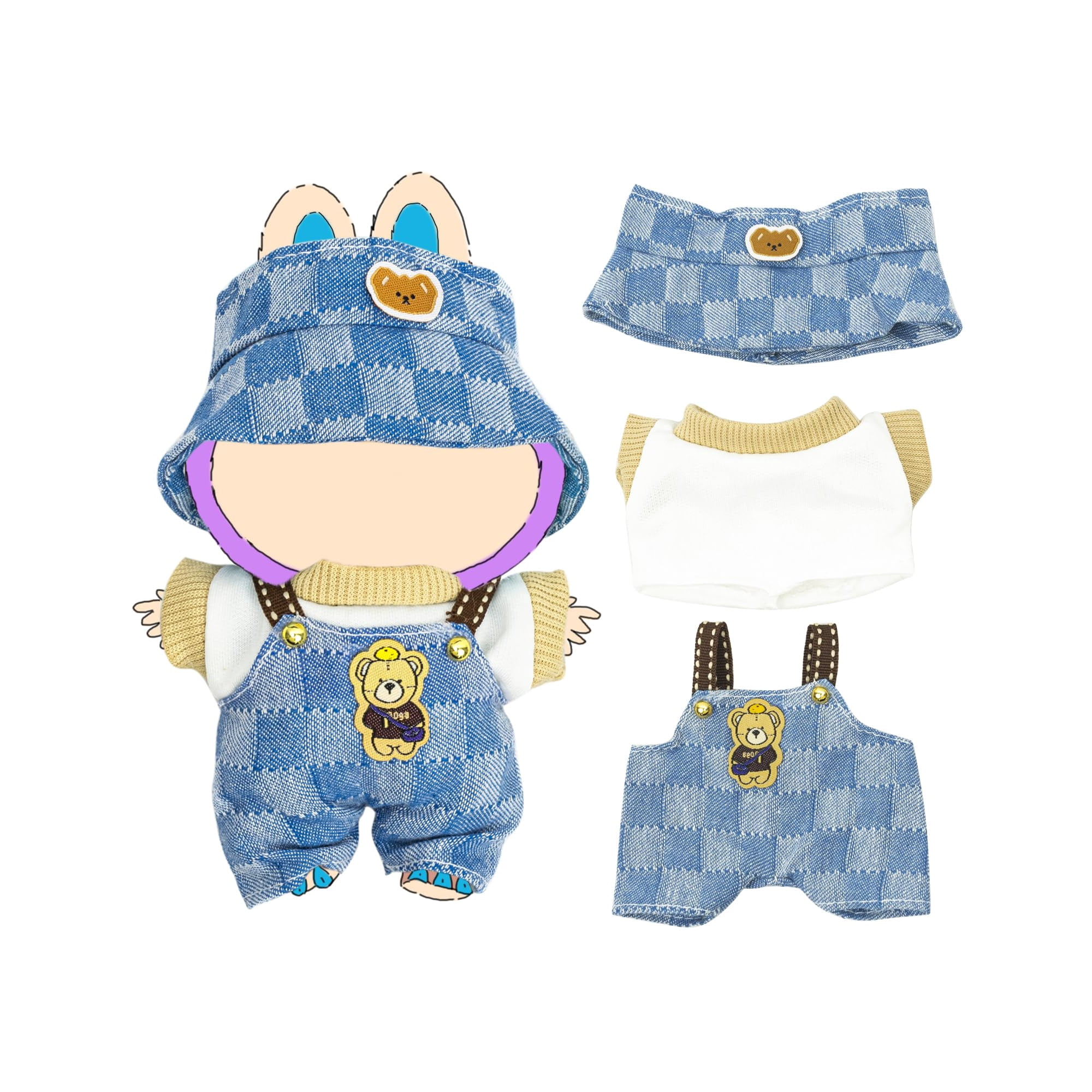 Kiyeree - Set De Ropa Para Muñecas Labubu De 17 Cm Con Accesorios (sin Muñeca)
