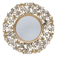 Genérico - Espejo Decorativo Marco Dorado Mariposas Redondo 60Cm Jhn