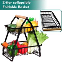 Shop E-Home - Cesta Para Frutas Y Vegetales 2 Niveles Color Negro