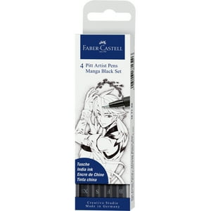 Faber Castell - Marcador Pitt Artist Pen Manga Black Faber-Castell X4 Uds.