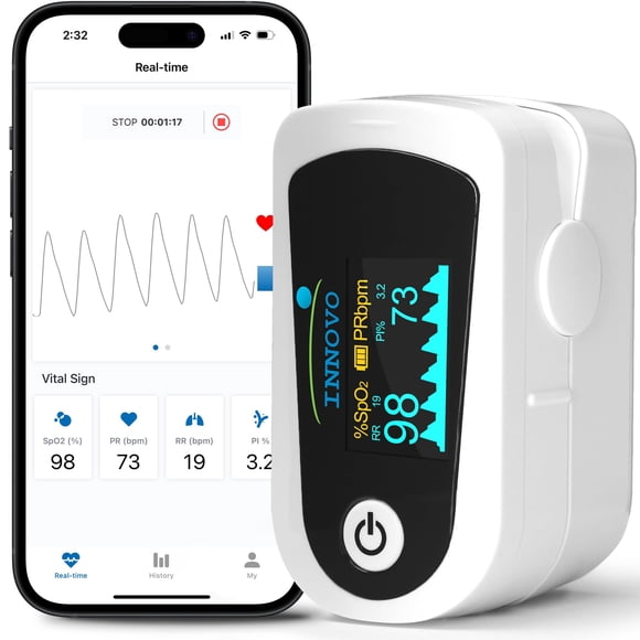 Pulsioxímetro de dedo Innovo iP900BP-b Monitor de oxígeno en sangre