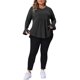 thumbnail image 2 of Agnes Orinda Trajes de Halloween para Mujeres Tallas Grandes Tops de Escuela Universitaria Mangas con Volantes Dobladillo Curvado Plisado Peplum Cuello en V Blusas Informales Túnica 4X Negro, 2 of 6