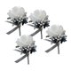 thumbnail image 1 of 4x Broche De Flor De Rosa Falsa Pin De Ramillete De Boda Blanco Y Gris Plateado, 1 of 5