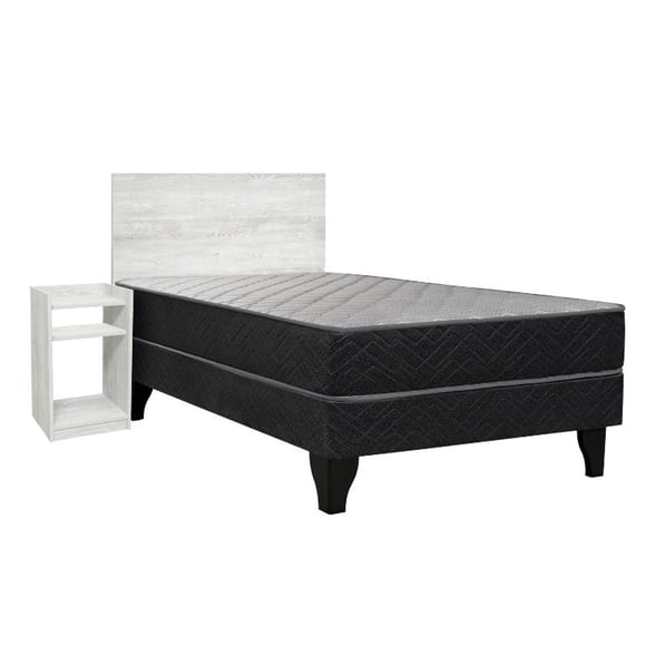 Cama Europea Apolo Black 1 Plaza Base Normal
