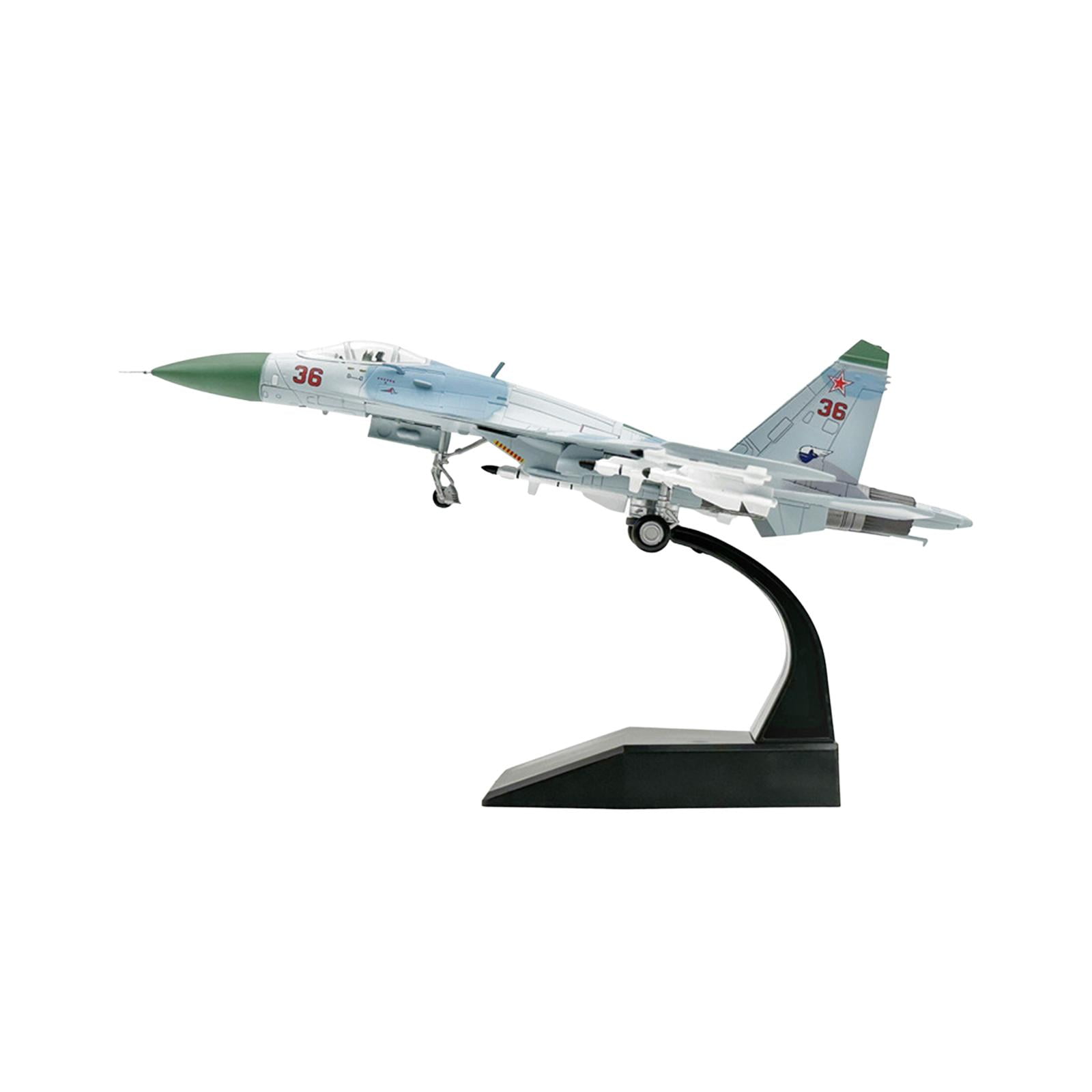 Magideal - Modelo Fundido A Presión 1:100, Avión De La Unión Soviética Su27, Avión De Gran Detalle Con Soporte, Caza De Colección Para Estantería, Armario De Tv,