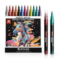 Mobee - Lápices Marcadores Acrílicos Tipo Posca 12 Colores Metálicos