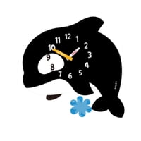 Bothyi - Reloj De Pared Sin Tictac, Fácil De Leer, Con Dibujos Animados, Bonito, Para Apartamento, Escuela, Oficina, Ballena