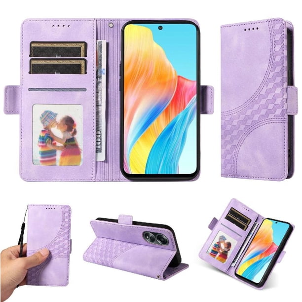 Carcasa FOXDOCK OPPO A58 4G de cuero PU, diseño acolchado clásico, protección contra caídas y rayones