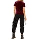 thumbnail image 4 of INSPIRE CHIC Top de Fiesta de Terciopelo para Mujer Cuello Redondo Mangas Cortas Camiseta Casual M Burdeos, 4 of 8