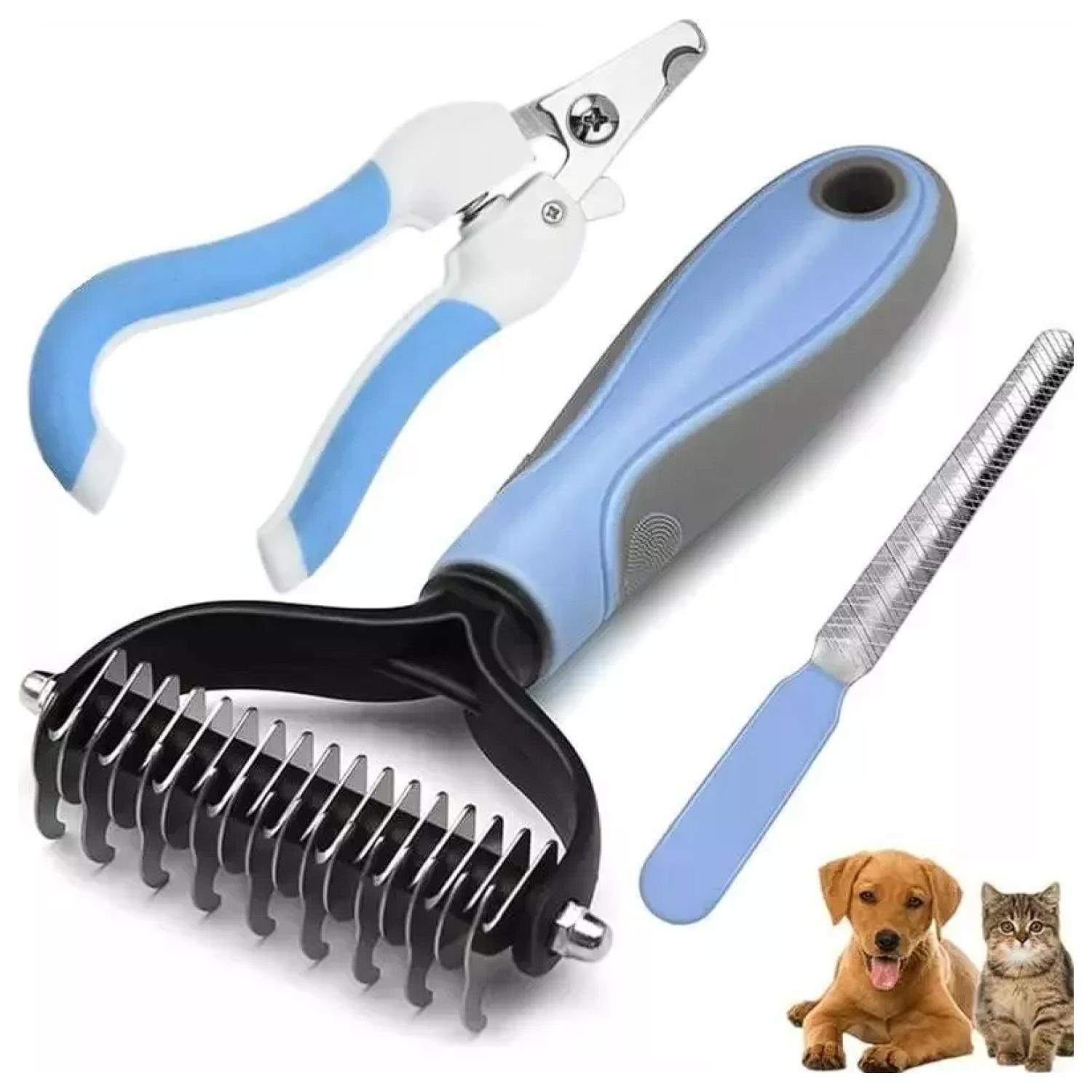 Total Click - Pack De Limpieza Para Mascotas Corta Uñas Lima Cepillo