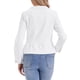 thumbnail image 3 of INSPIRE CHIC Chaqueta de Mezclilla para Mujer sin Cuello con Dobladillo Peplum, Botones, Manga Larga, Blanco Talla L, 3 of 6