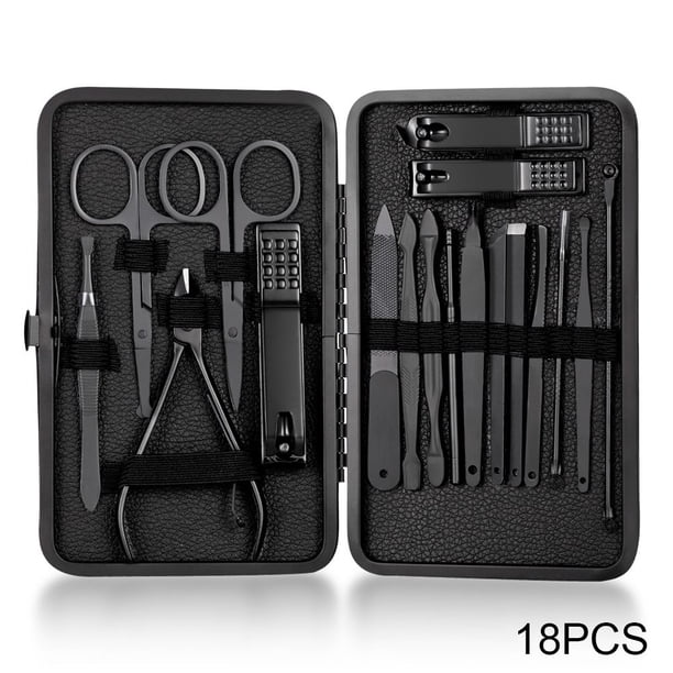 Classic Black Manicure Set Hand Feet Facial Stainless Steel Accessories, 5 Choices