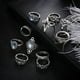 thumbnail image 2 of Boho Style Vintage Carved Starry Gemstone Rings - 11pcs Combo Set for Women and Girls, 2 of 4