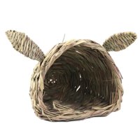 Magideal - Nido De Paja Para Conejos, Cabaña De Juguete, Cómoda Cama De Heno Tejida Con Paja, Cabaña Cálida Para Conejos, Pequeños Animales, Hurones Y Hámsteres.