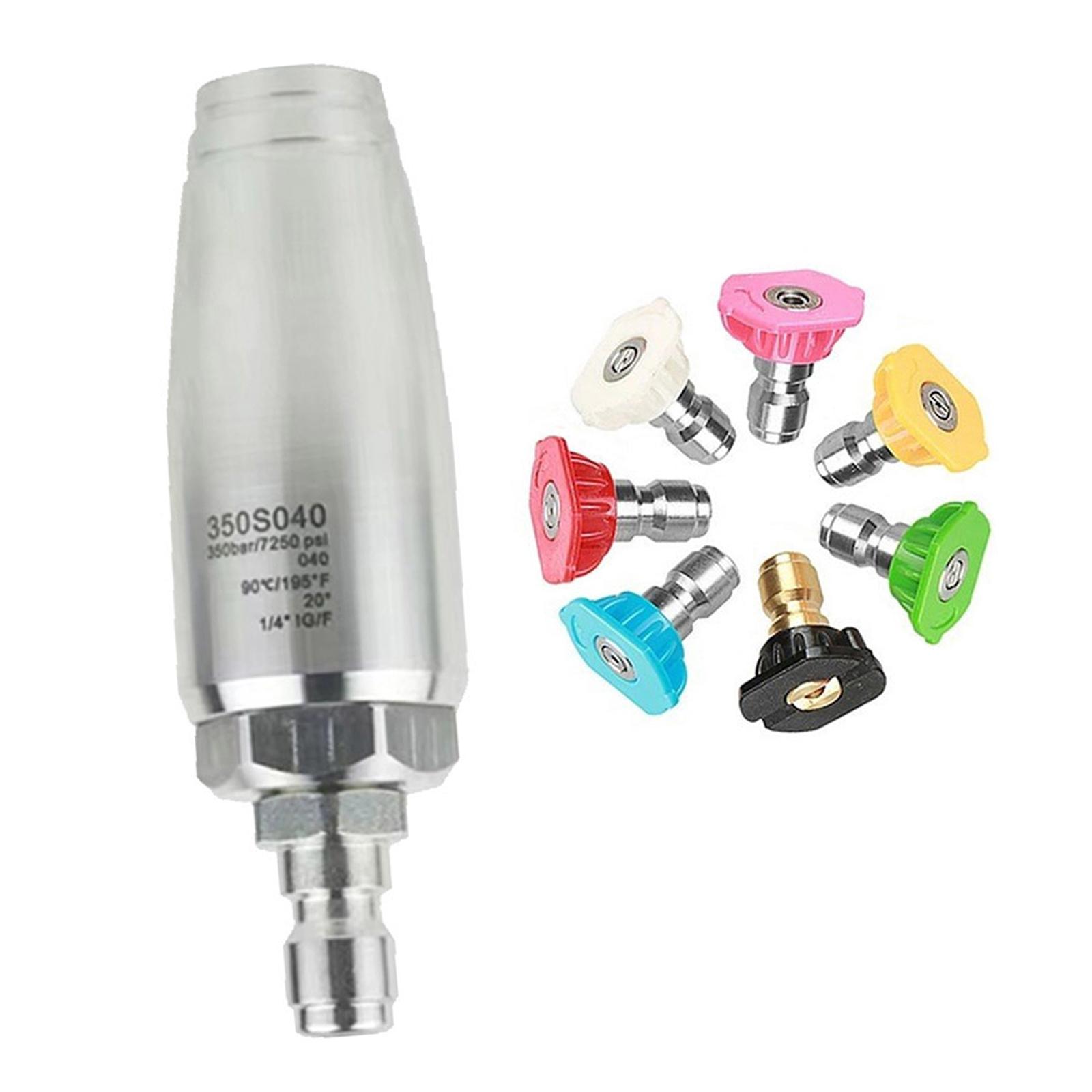 Magideal - Boquilla Giratoria Puntas De Lavadora A Presión 1/4 ''Conexión Rápida Con Orificio Boquilla De Lavadora Eléctrica Boquilla De Turbina Para Superficies