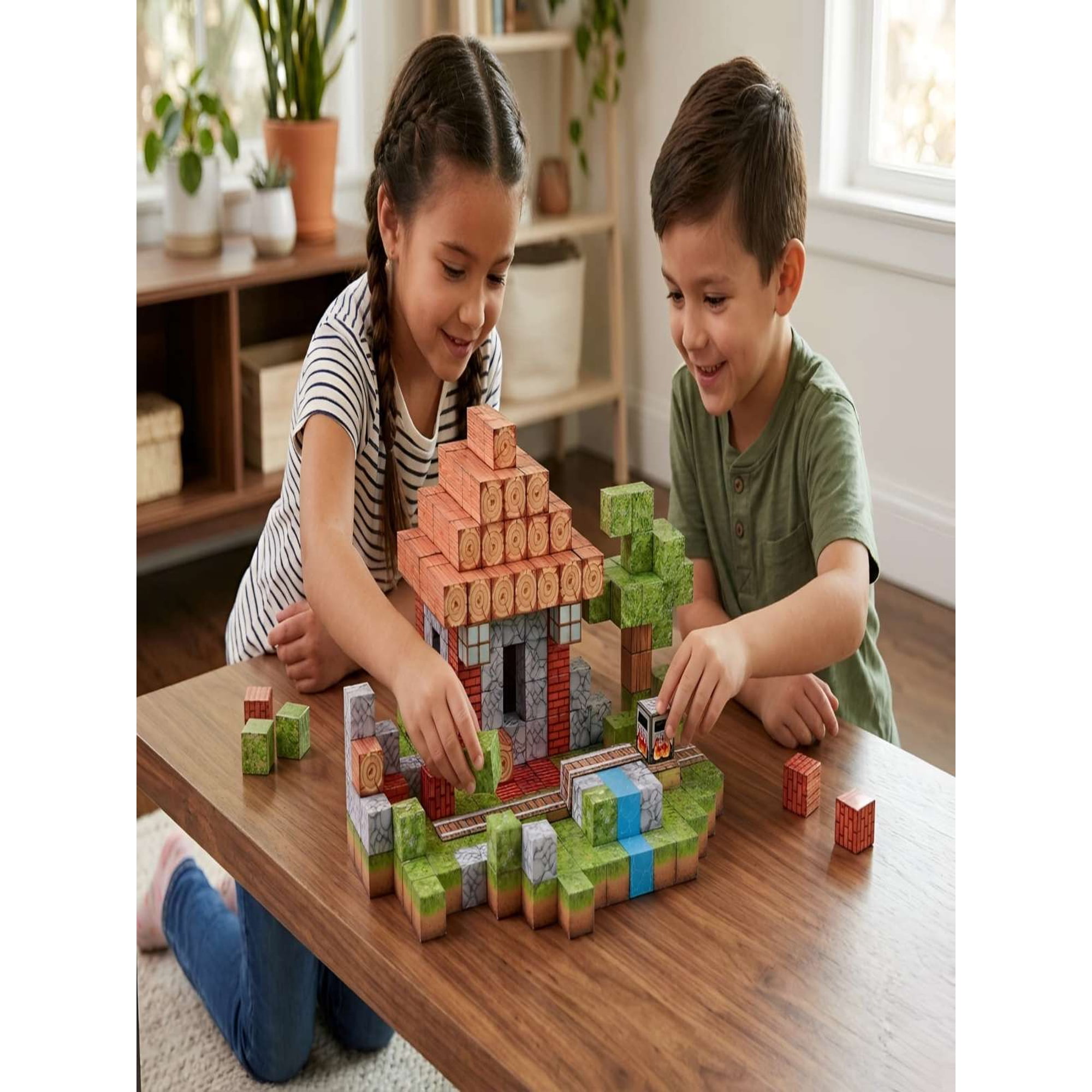 Todo Para El Hogar - Cubos Magnéticos De Construcción 312 Piezas Tipo Minecraft