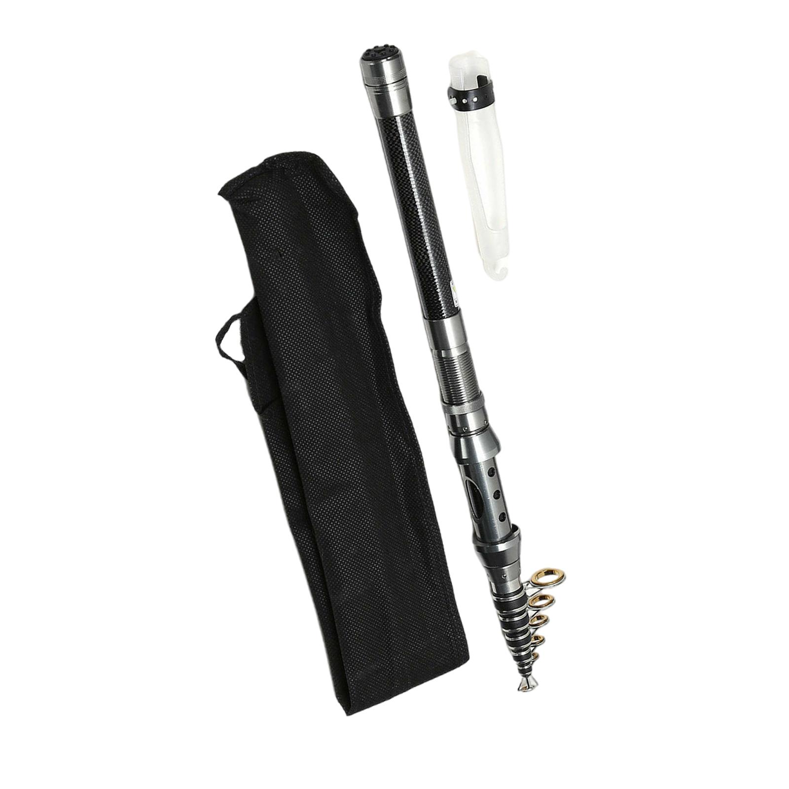 Magideal - Caña De Pescar Telescópica Caña Giratoria De Fibra De Carbono Portátil Caña De Pescar De Mar Retráctil De Viaje De Agua Salada Y Agua Dulce, Longitud 15 M