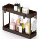 thumbnail image 2 of Simple Houseware - Organizador de 2 Niveles para Debajo del Fregadero con Ganchos, Marrón, 2 of 6