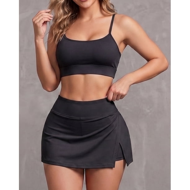 Set Deportivo 2 Piezas Falda Short Y Peto Tenis Padel Mujer