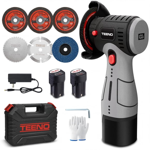 Amoladora Angular Inalámbrica TEENO 3" Sin Escobillas 800W Kit