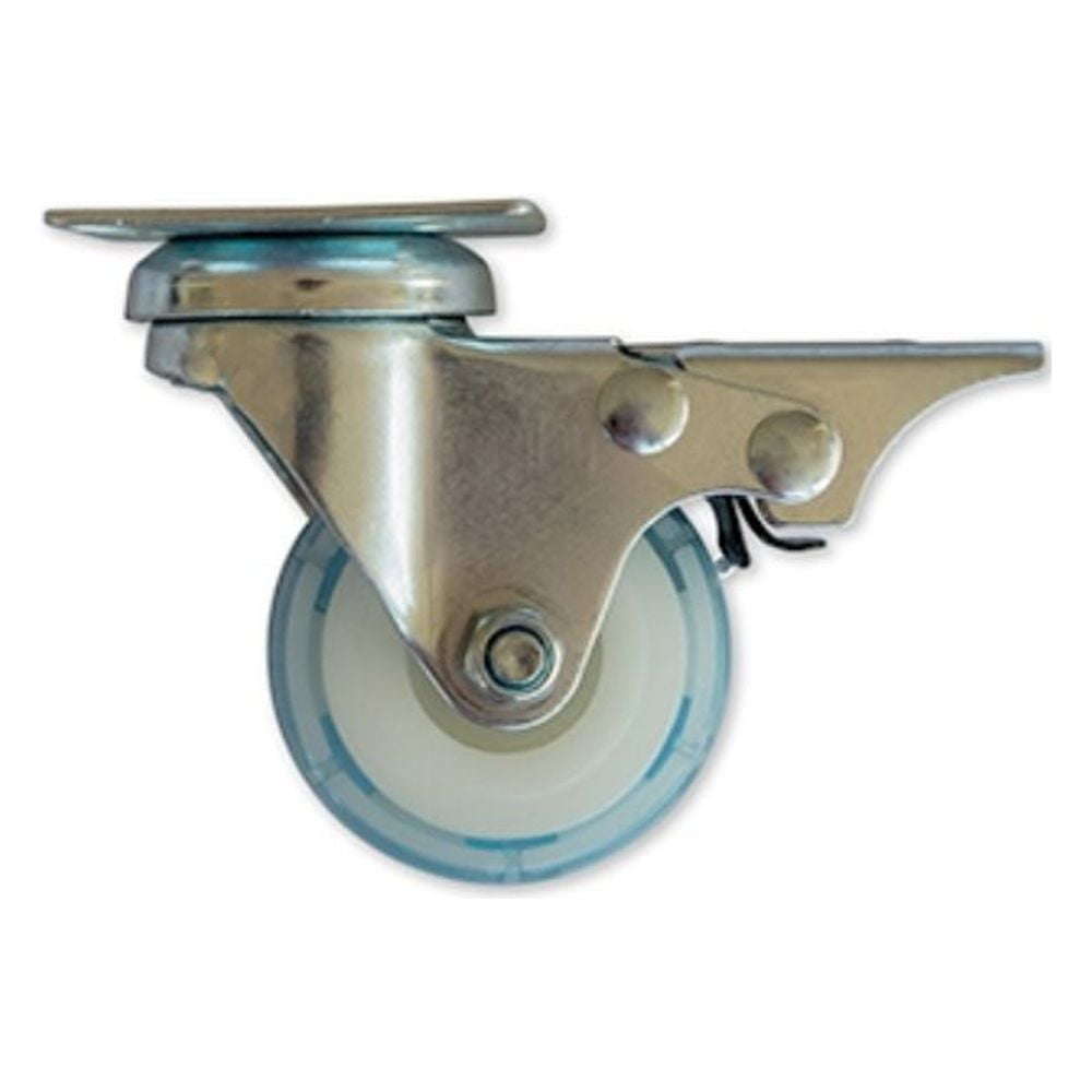 Rueda Pvc 50 Mm 30 Kg Con Freno Hbt Celeste