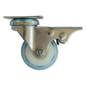 Rueda Pvc 50 Mm 30 Kg Con Freno Hbt Celeste
