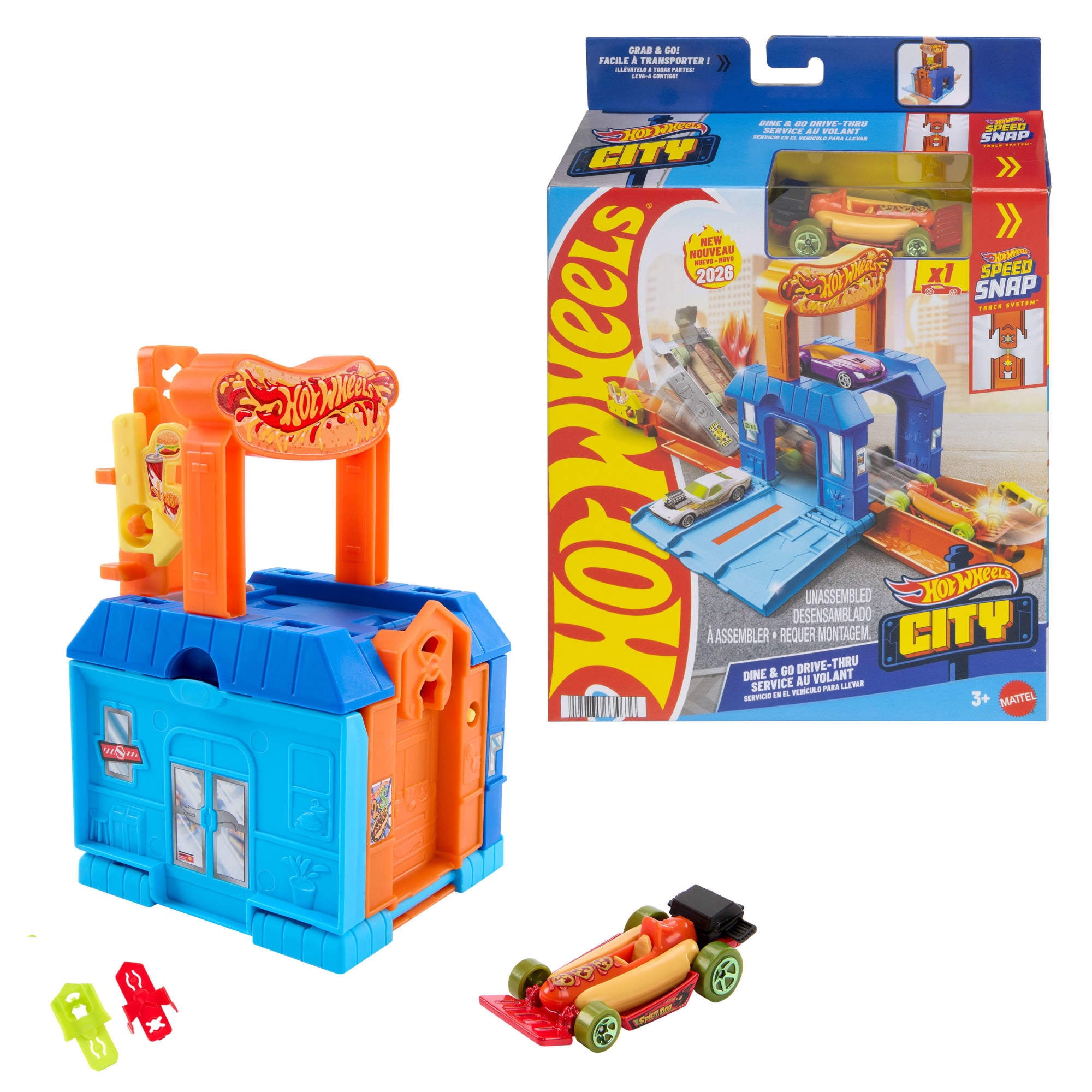 Mattel - Hot Wheels Pistas Sorpresa Servicio En El Vehiculo Para Llevar