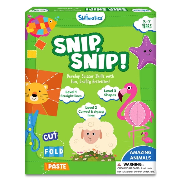 Kit de arte y manualidades Skillmatics para cortar animales con tijeras