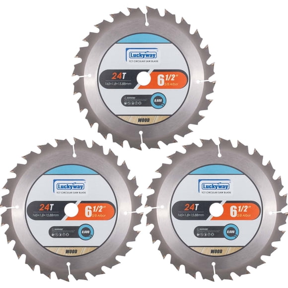 Disco de Sierra Circular Luckyway 6,5" 24T TCT Paquete de 3