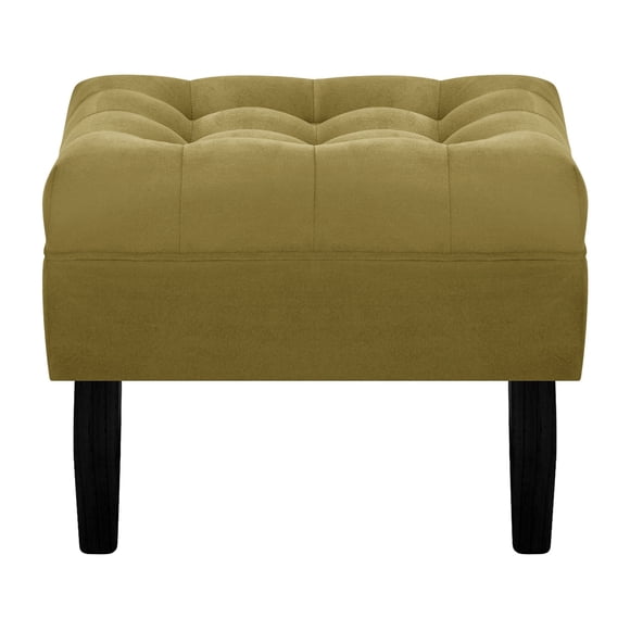 Pouf Wood 1c Felpa 00 Verde Musgo