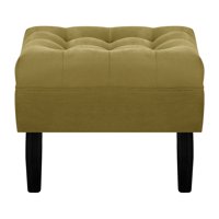 Bodevir - Pouf Wood 1C Felpa 00 Verde Musgo