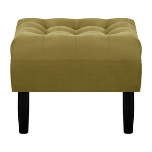 Bodevir - Pouf Wood 1C Felpa 00 Verde Musgo