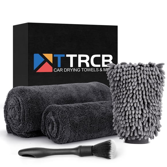 Toalla de secado de coche TTRCB 1300 GSM de microfibra de 36 x 24 cm y 16 x 16 cm