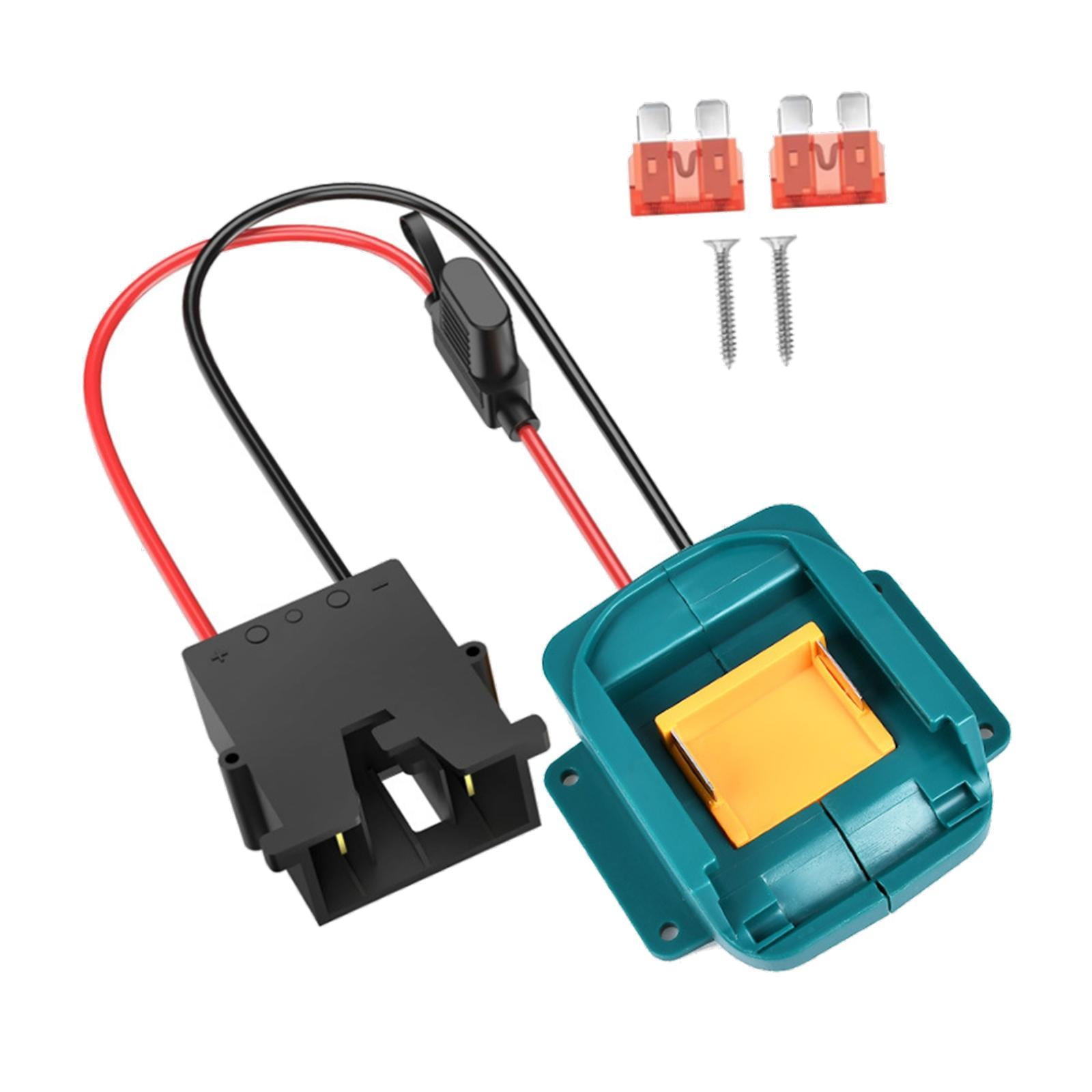 Magideal - Adaptador De Batería Para Ruedas Adaptador De Batería De Potencia Conector 14 Awg Adaptador De Batería Adaptador De Batería De Repuesto Convertidores Negro