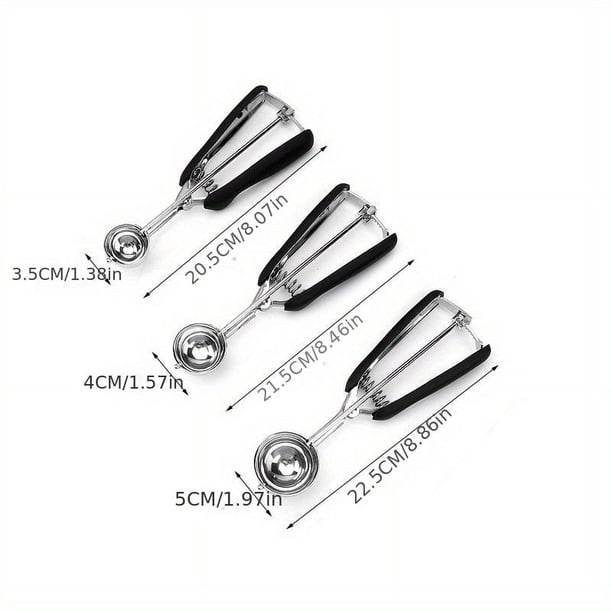 1pc, Melon Ballers Stainless Steel, Ice Cream Scoop, Cookie Scoops For Baking, Stainless Steel Cookie Scooper For Baking, Ice Cream Scooper With Trigger Release, Cookie Dough Scoop With Non-slip Grip,