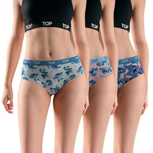 Calzón Pantaletas Algodón Con Elástico Pack 3 Stitch C1 Top