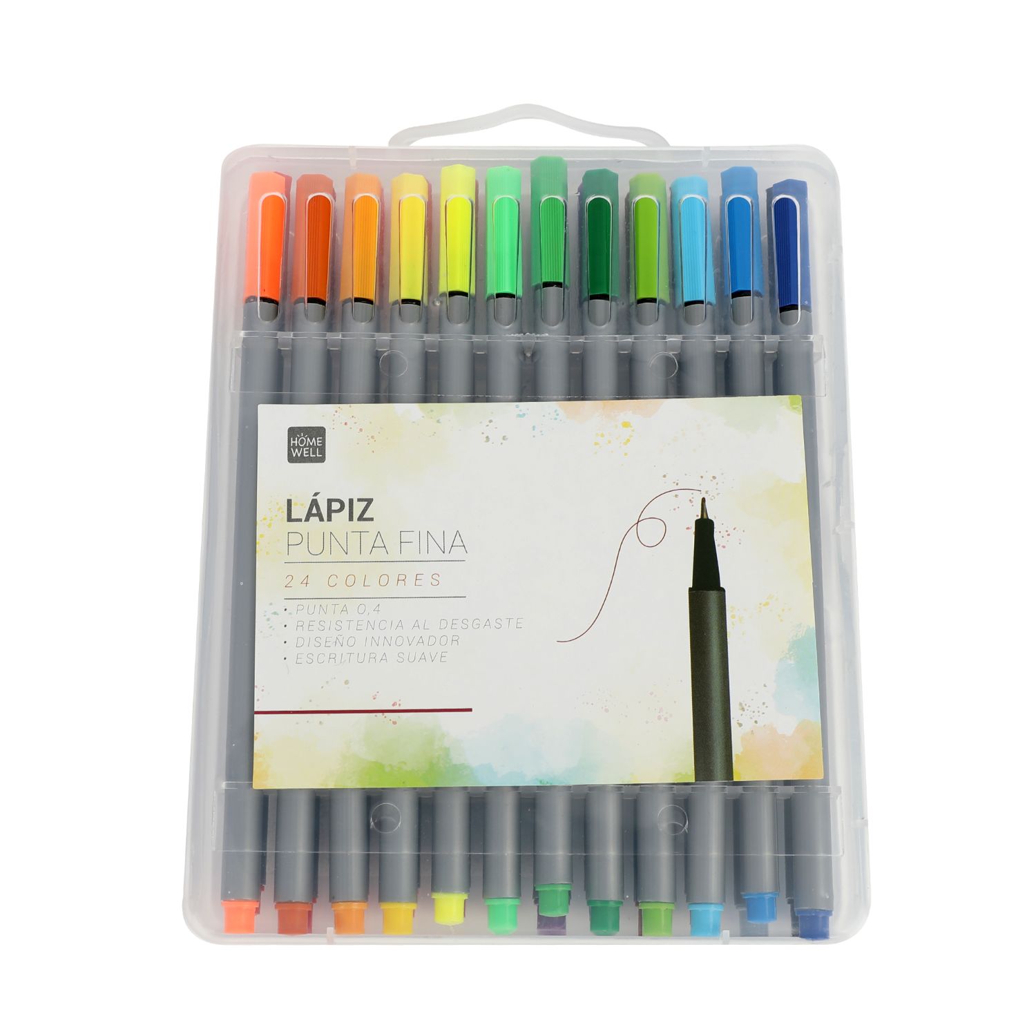 Homewell - Set Lápices Punta Fina 24 Colores Lapiz