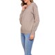 thumbnail image 4 of INSPIRE CHIC Suéter de Manga Larga para Mujer Cuello Redondo Básico Jersey de Punto XL Caqui Marrón, 4 of 6