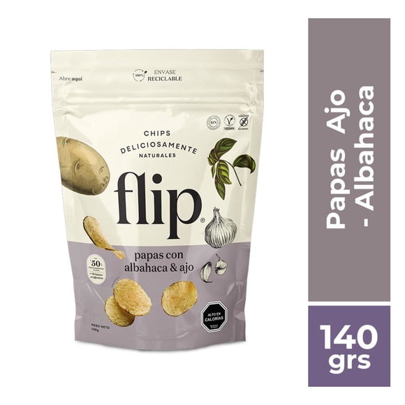 Papas Fritas Ajo Albahaca, 140 g