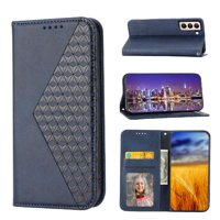 Funda Flip Foxdock Para Samsung Galaxy S22 Plus , Estilo Billetera Con Diseño Rombo, Correa De Mano Y Soporte, Uso Diario