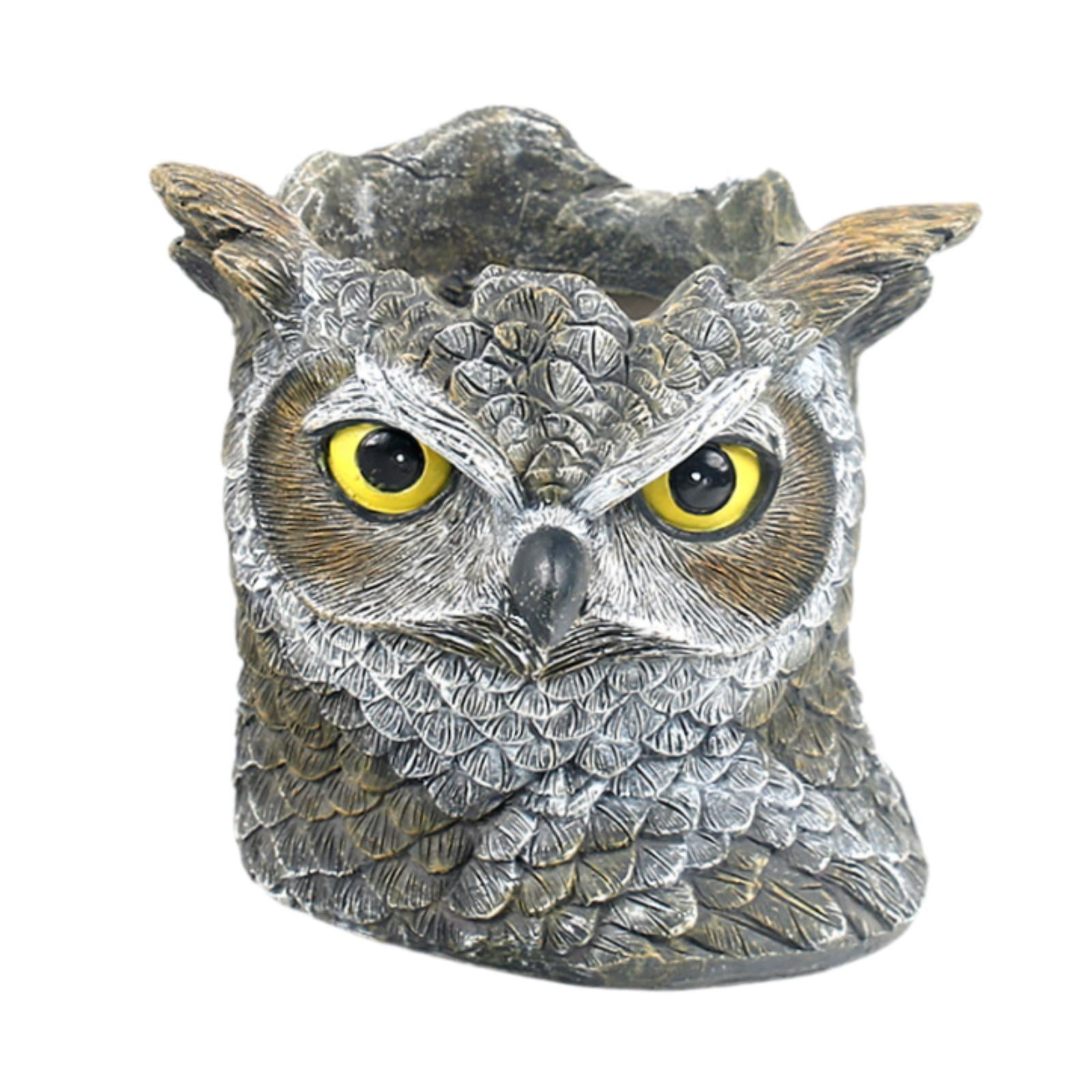 Ioensy - Maceta De Búho Pequeña, Escultura De Resina Para Entrada, Mueble De Tv Rústico
